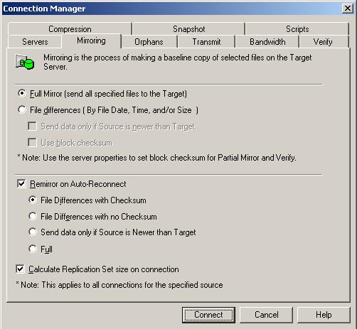 Establishing a connection manually using the Connection Manager