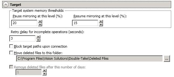 Target Server Properties